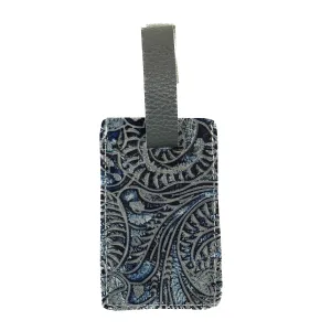 Luggage Tag - Chocolate & White w/ Sapphire Tool