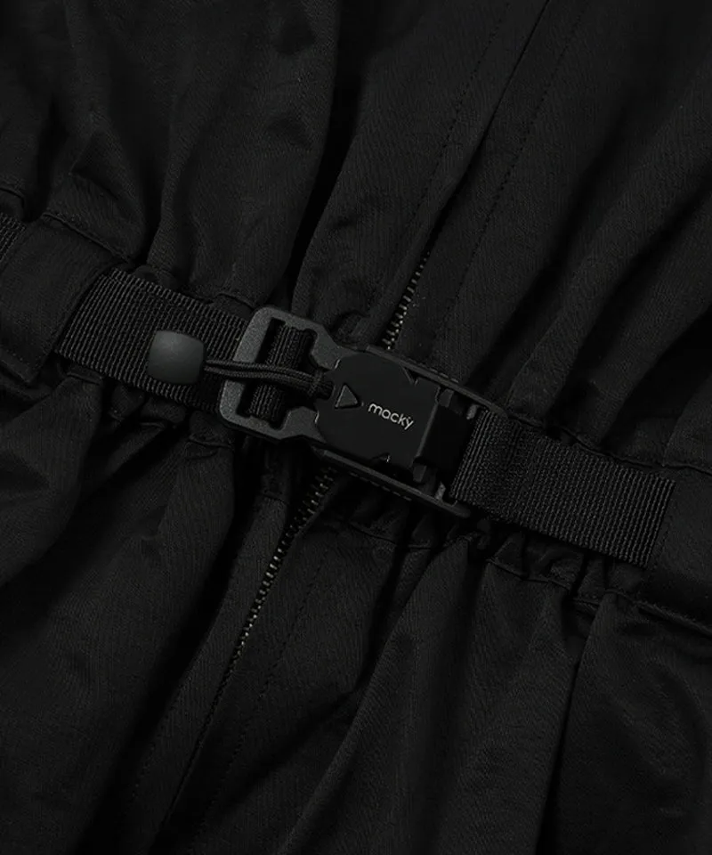MACKY Golf: Balloon V-belt Dress - Black