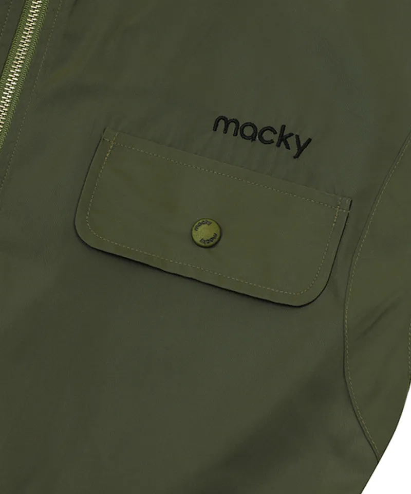 MACKY Golf: Hooded Zip-Up Belt Dress - Khaki