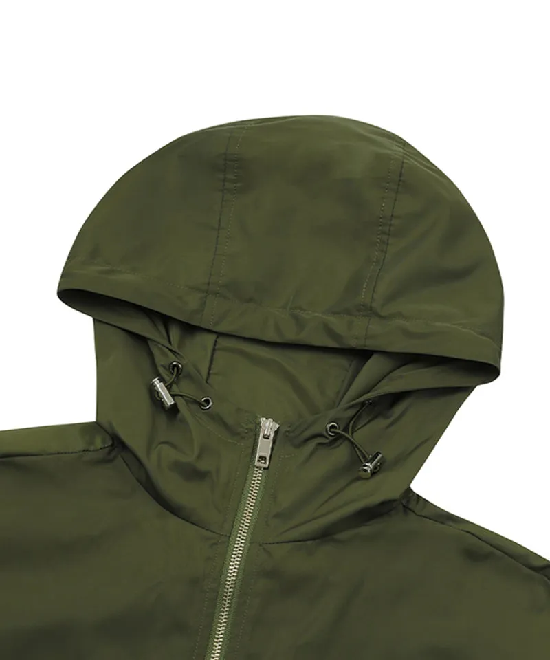 MACKY Golf: Hooded Zip-Up Belt Dress - Khaki