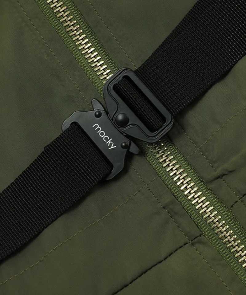 MACKY Golf: Hooded Zip-Up Belt Dress - Khaki