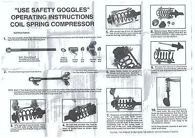 Macpherson strut COIL SPRING COMPRESSOR TOOL HEAVY DUTY KIT - NEW.