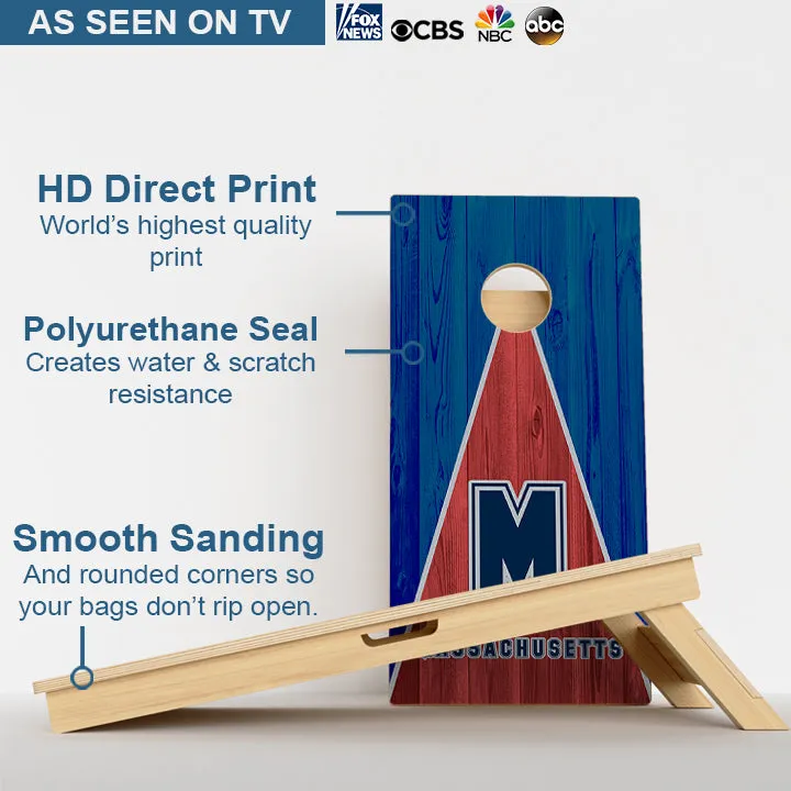 Massachusetts Football Professional Cornhole Boards