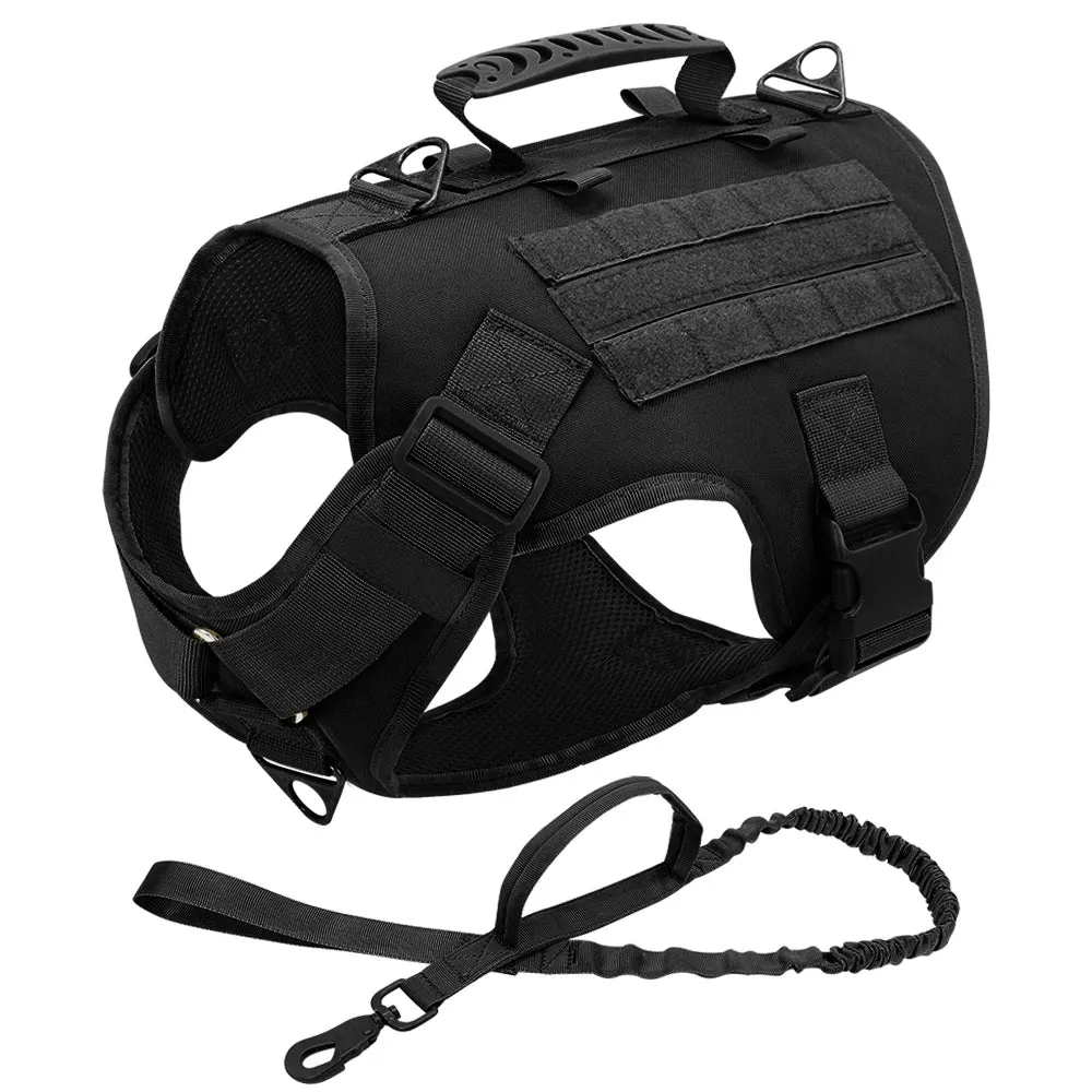 Nylon Tactical Dog Harness, Collar & Leash Combo