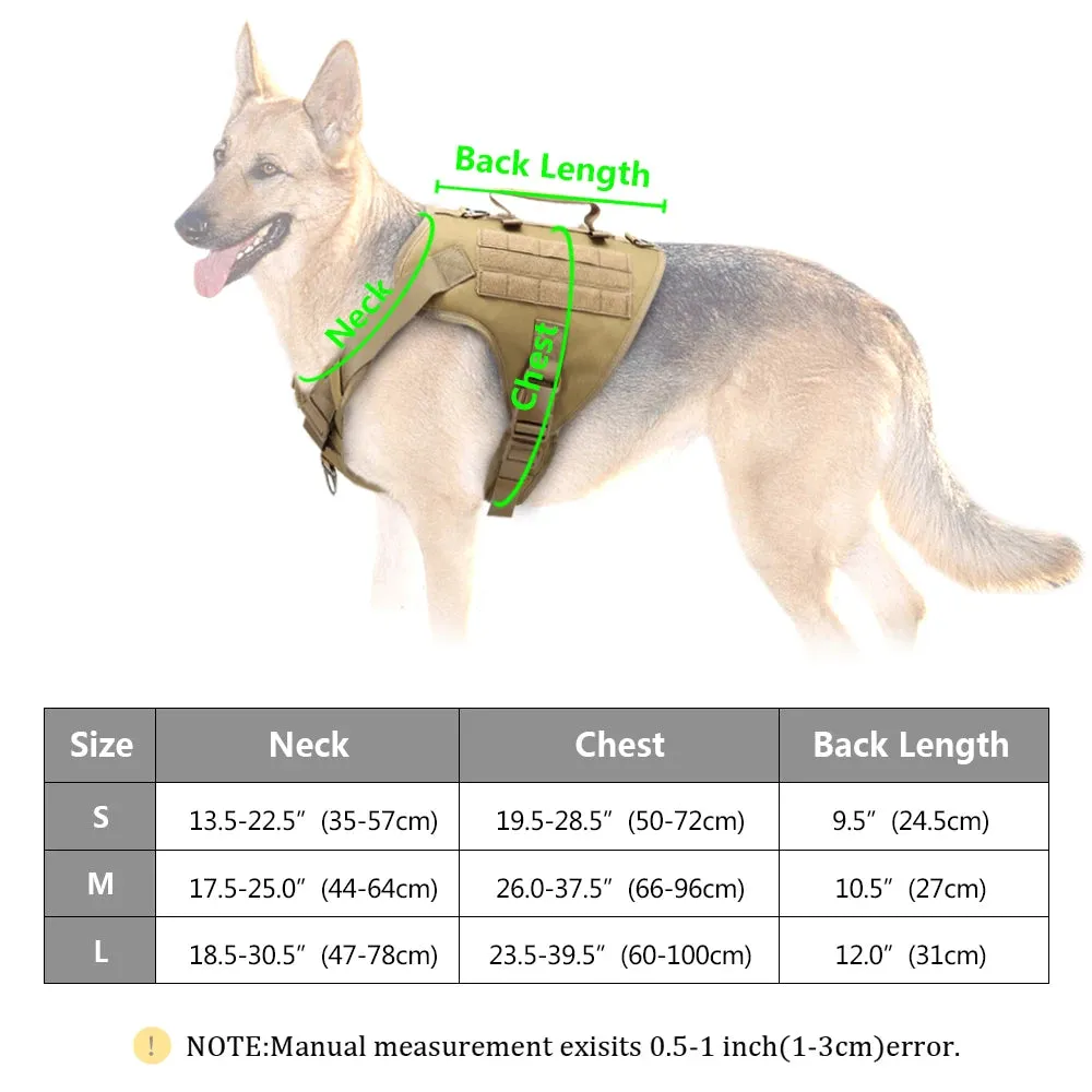 Nylon Tactical Dog Harness, Collar & Leash Combo