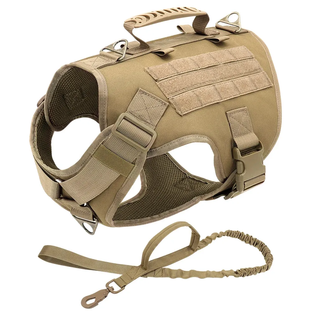 Nylon Tactical Dog Harness, Collar & Leash Combo