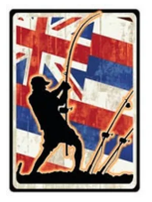 Polebender Fisherman Hawaiian Flag Decal
