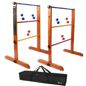 Premium Solid Wood Ladder Ball Toss Game Set with Carrying Case