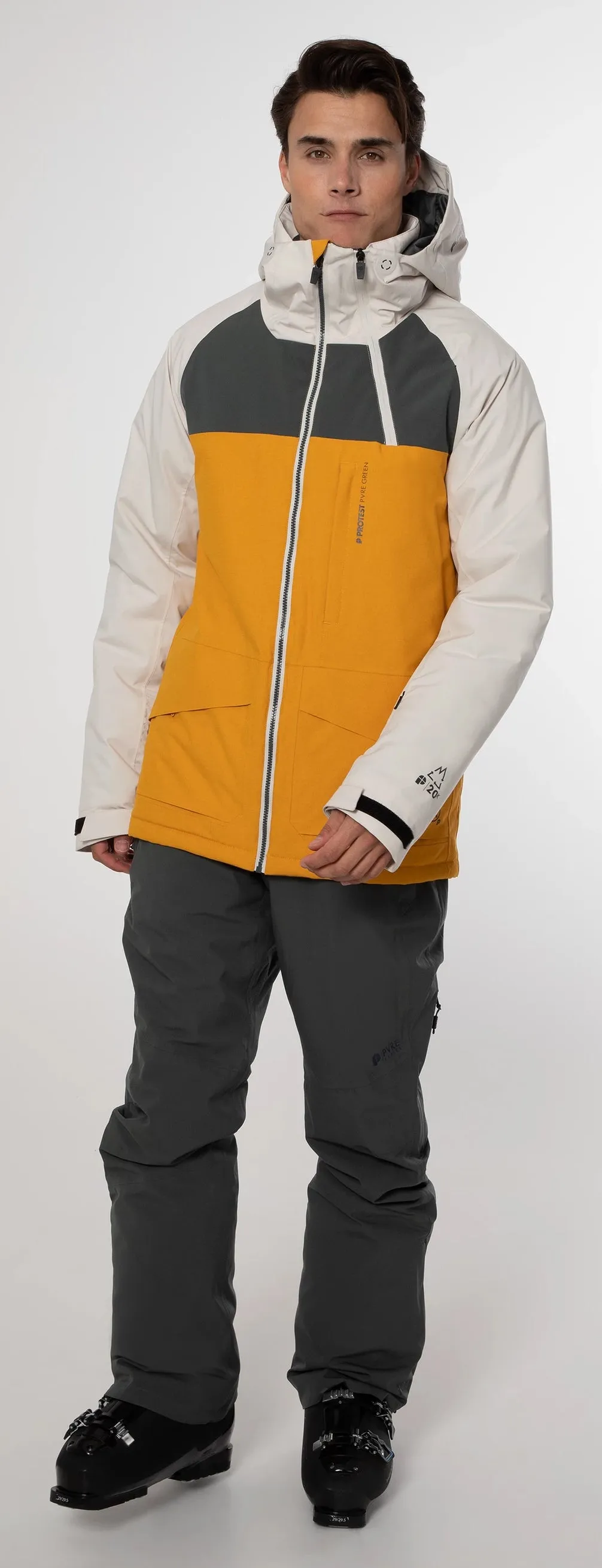 Protest Kingstong Jacket Mens Dark Yellow