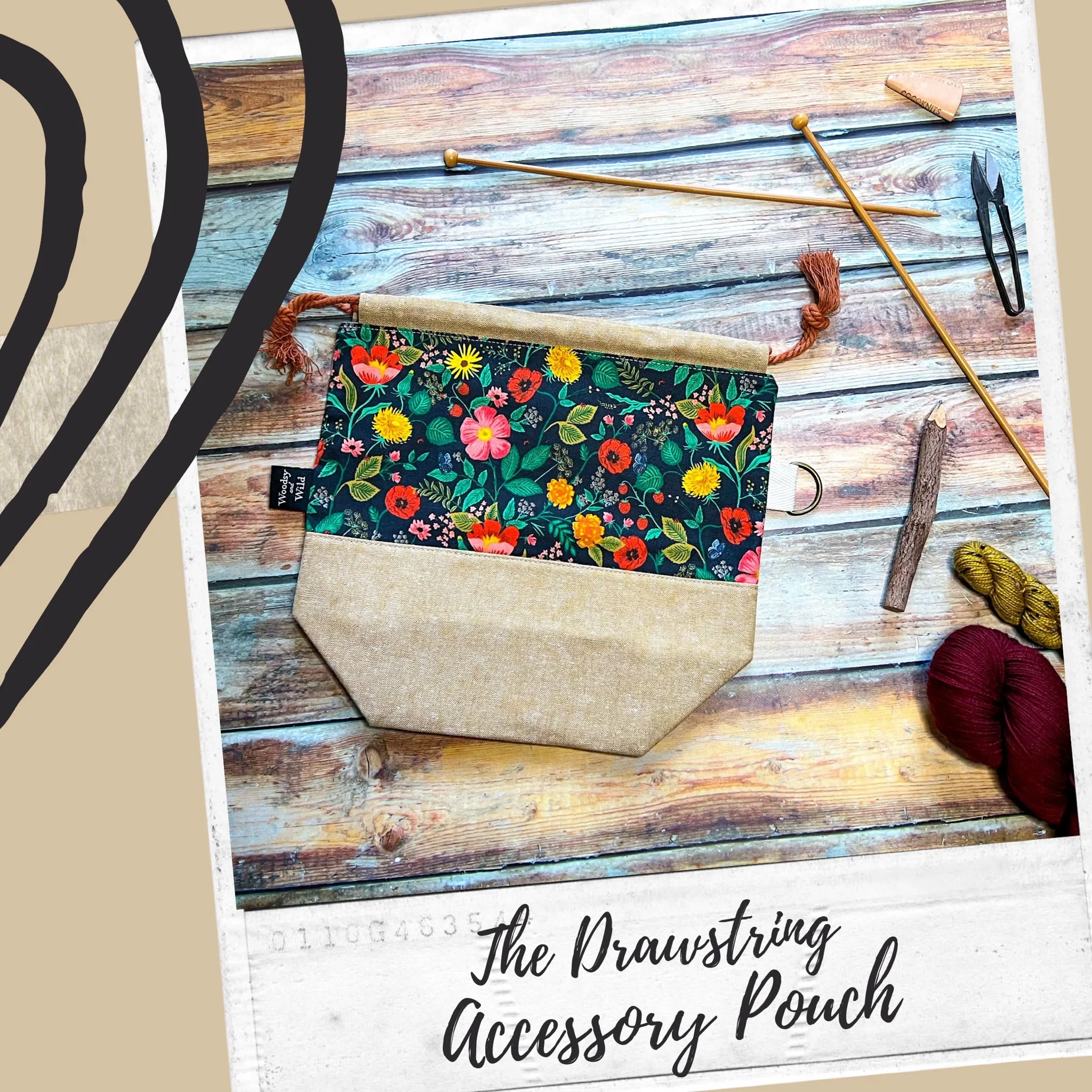 "Mushrooms"- Knitting Project Bag- Ready to Ship