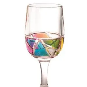 Rainbow Mosaic Acrylic Wine Glass