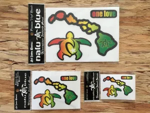 Rasta Honu Islands One Love Decal Set