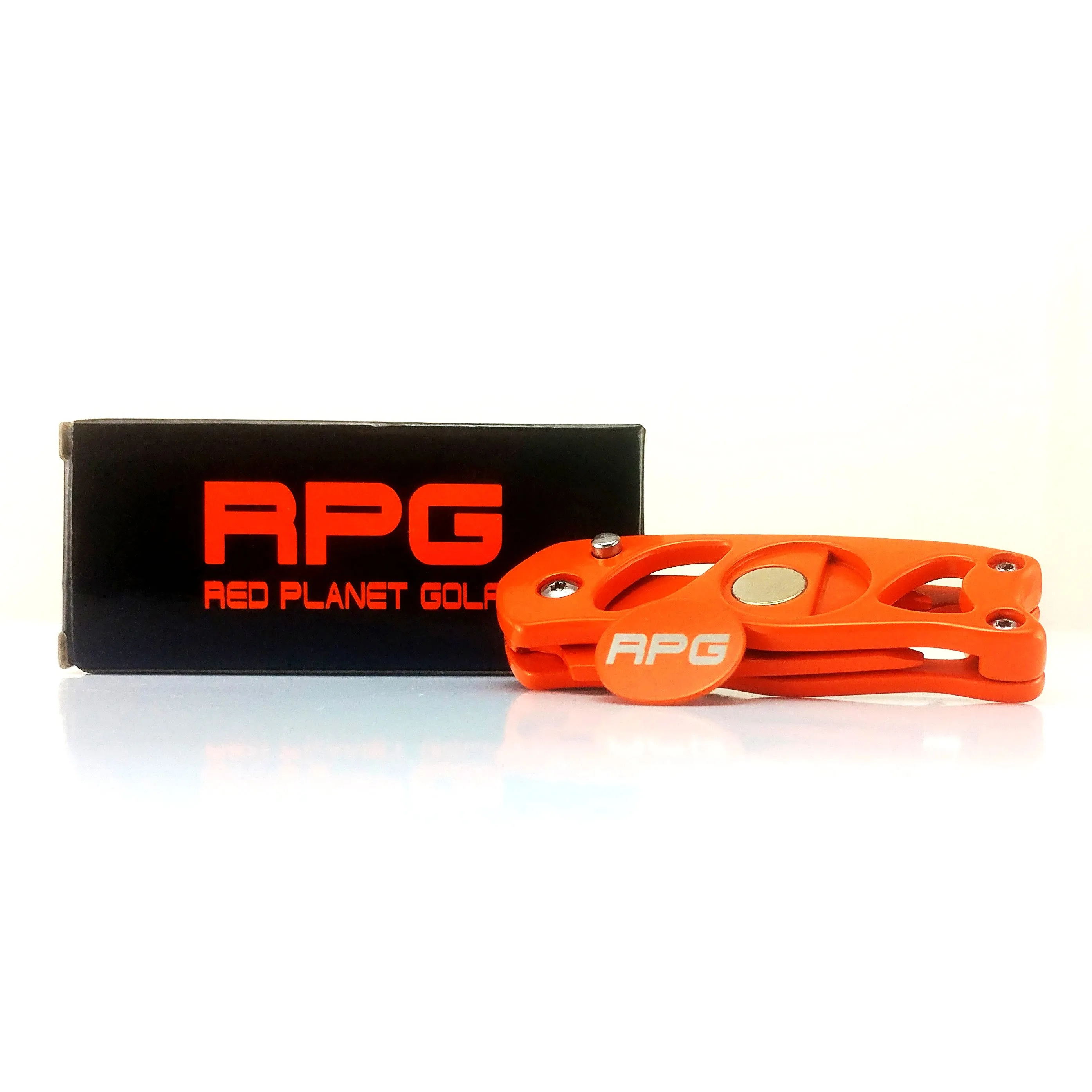 RPG Heavy Duty Stainless Steel Divot Tool- (Switchblade-Orange)