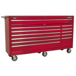 Sealey Superline Pro Rollcab 12 Drawer with Ball-Bearing Slides Heavy-Duty - Red