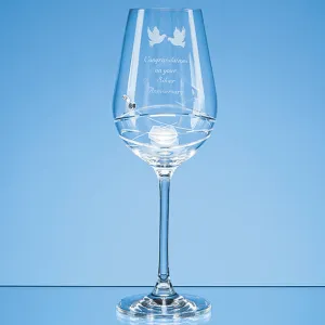 Single Diamante Wine Glass with Modena Spiral Cutting