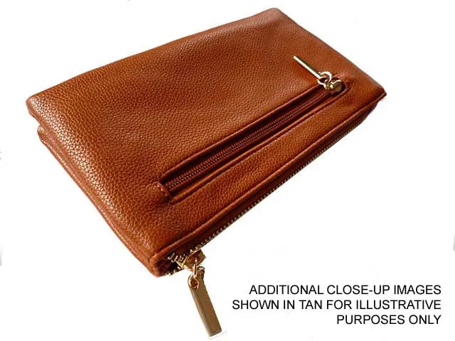 SMALL MULTI-POCKET CROSSBODY PURSE BAG WITH WRISTLET AND LONG STRAP - LIGHT BLUE