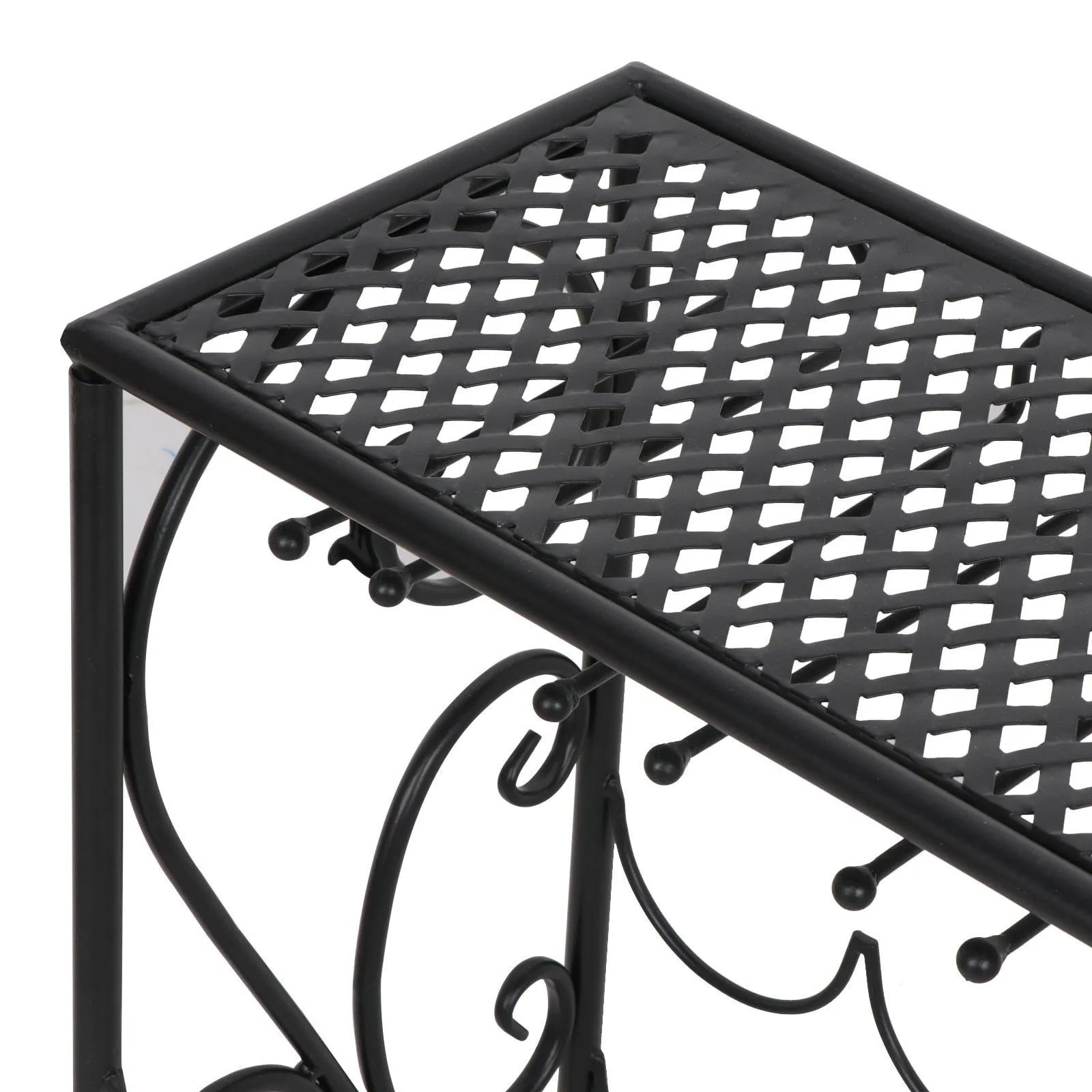 Smartxchoices 16 Bottle Wine Rack Table Top with Glass Hanger Wine Bottle Holder Solid Metal Floor Free Standing Wine Organizer Shelf Side Table for Cabinet Kitchen ...