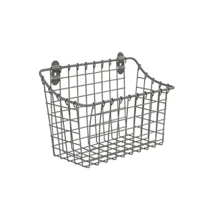 Spectrum Diversified Vintage Organizer Bin Cabinet & Wall Mount Basket, Large, Industrial Gray