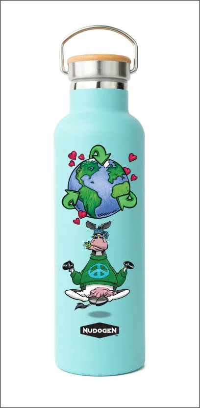 Stainless Steel Water Bottle | Yoga Hippie Cow Loves Recycling for the good of the Earth