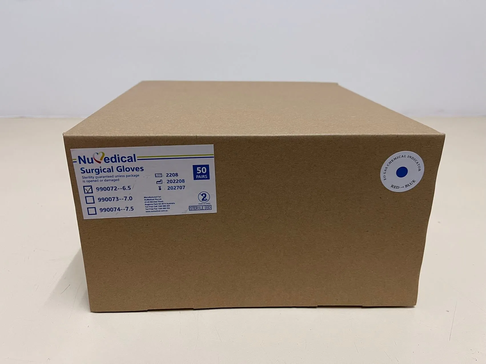 Sterilie Latex Glove, Powder Free, 50 pairs per box, $0.9 per pair, 990072(6.5), 990073(7.0), 990074(7.5)
