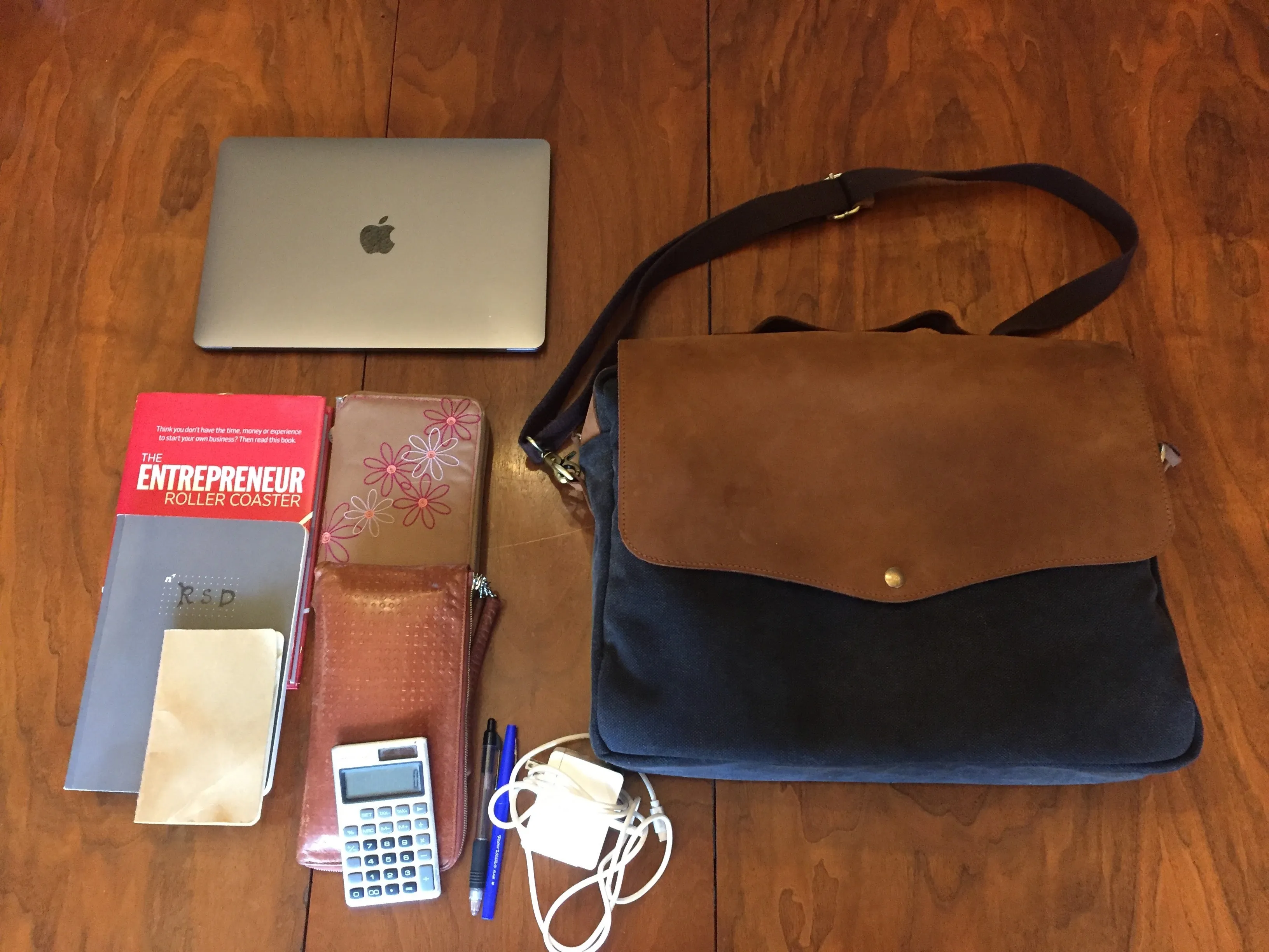 The Peddler: Canvas and Leather laptop / wine sales bag