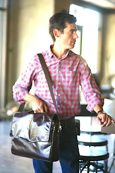 The Peddler: Canvas and Leather laptop / wine sales bag