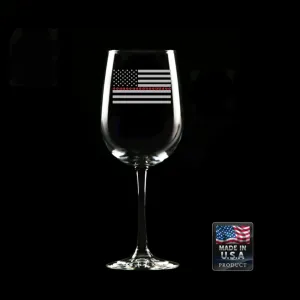 Thin Red Line Wine Glass