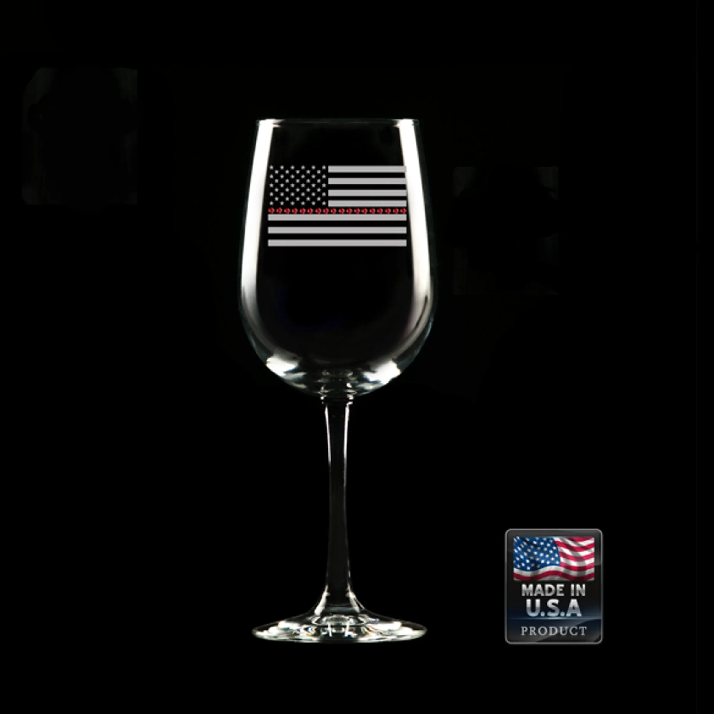 Thin Red Line Wine Glass