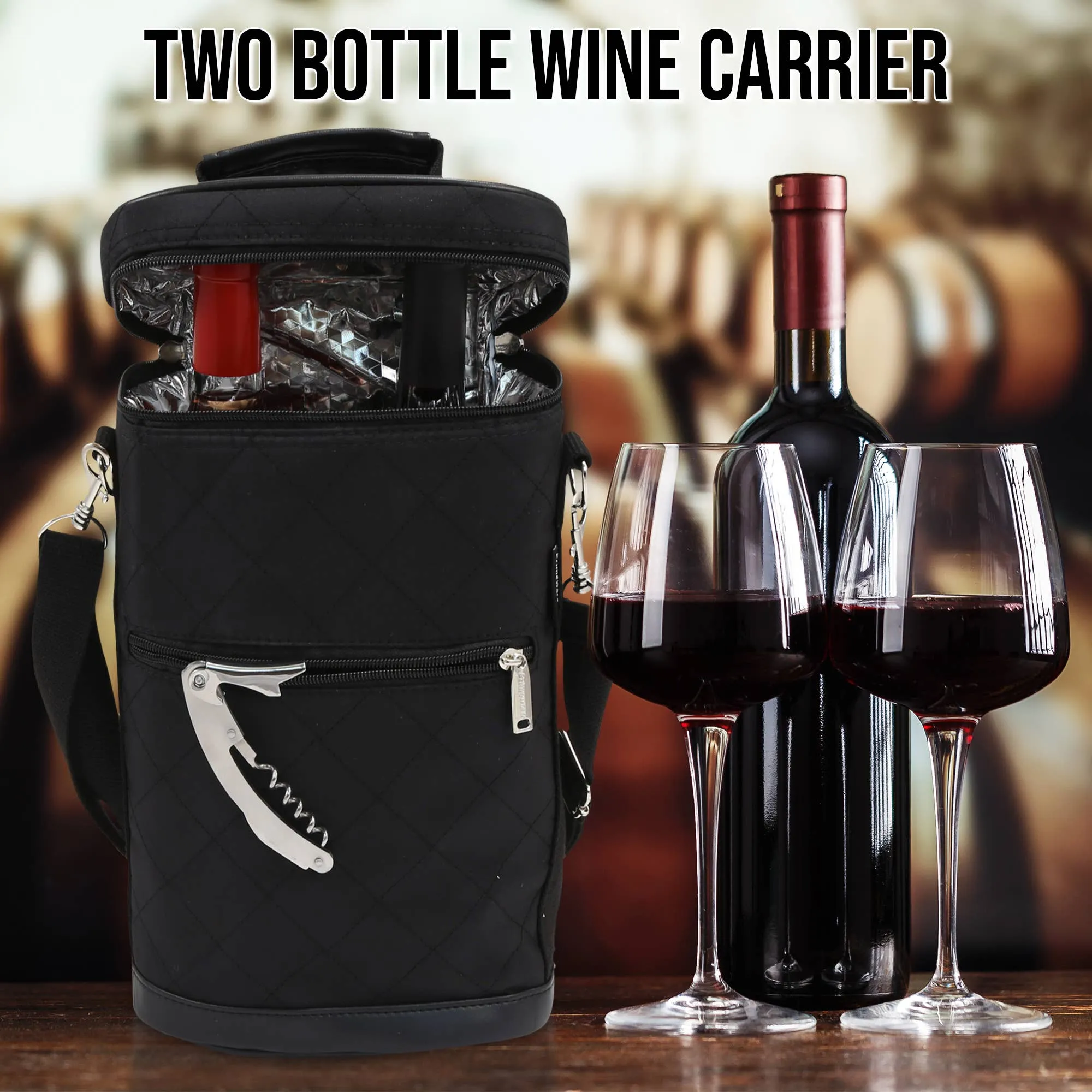 Two Bottle Insulated Wine Carrier