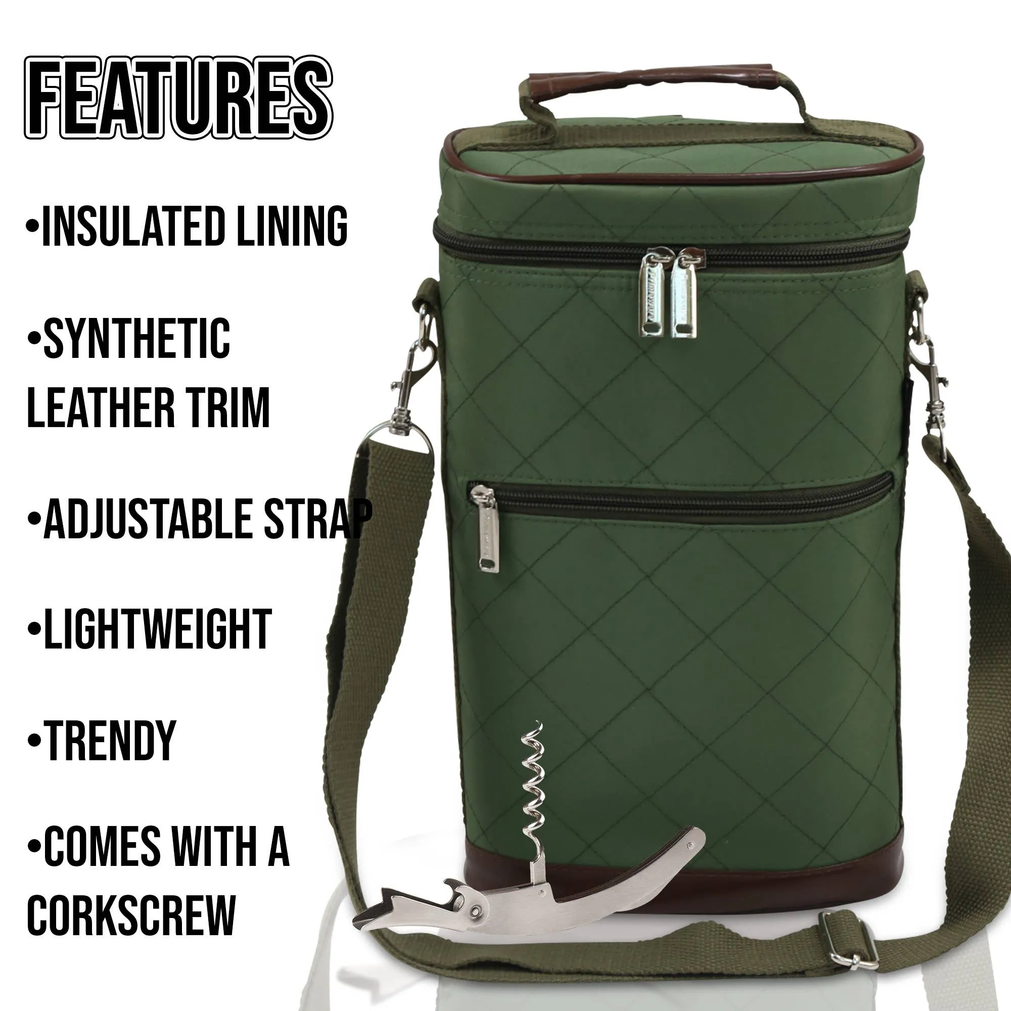 Two Bottle Insulated Wine Carrier