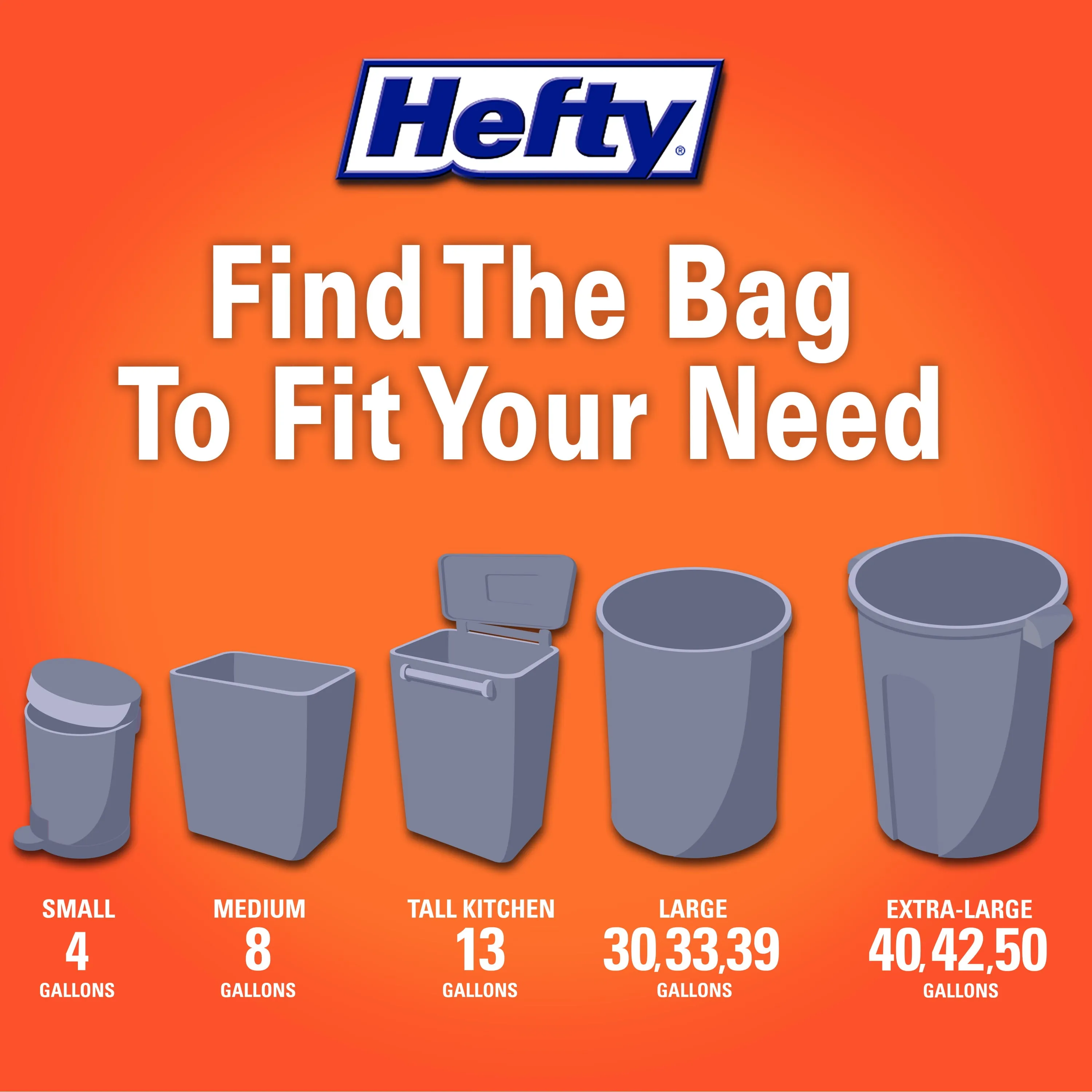 Ultra Strong Multipurpose Large Trash Bags, Black, 33 Gallon, 40 Count