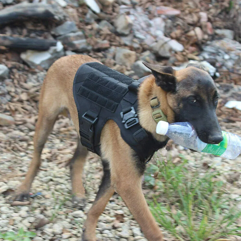 US Tactical Police K9 Training Dog Harness Military Adjustable Nylon Vest Leash