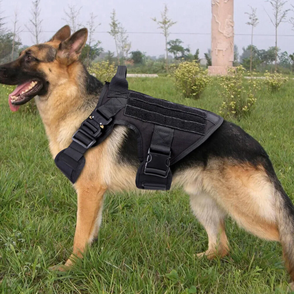 US Tactical Police K9 Training Dog Harness Military Adjustable Nylon Vest Leash