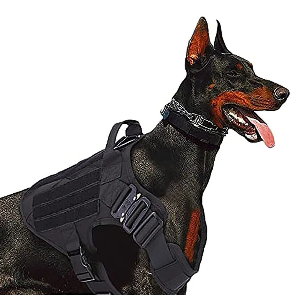US Tactical Police K9 Training Dog Harness Military Adjustable Nylon Vest Leash