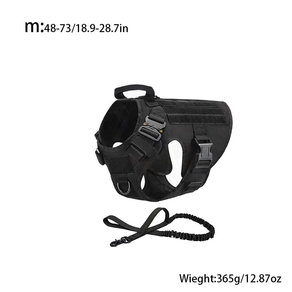 US Tactical Police K9 Training Dog Harness Military Adjustable Nylon Vest Leash