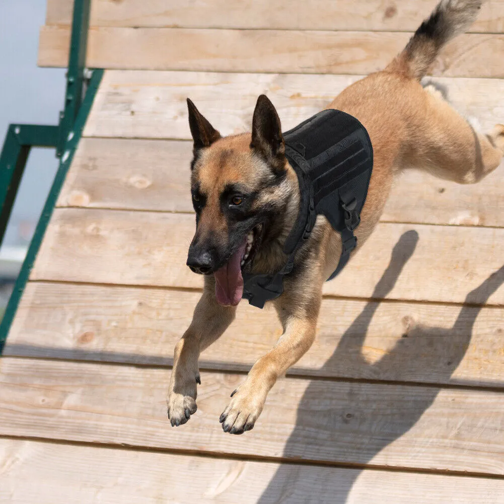 US Tactical Police K9 Training Dog Harness Military Adjustable Nylon Vest Leash