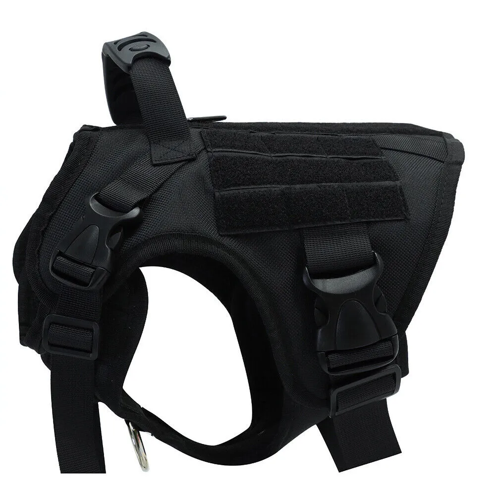 US Tactical Police K9 Training Dog Harness Military Adjustable Nylon Vest Leash