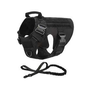 US Tactical Police K9 Training Dog Harness Military Adjustable Nylon Vest Leash