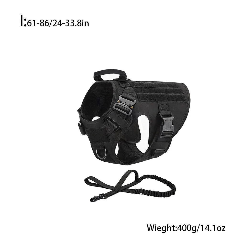 US Tactical Police K9 Training Dog Harness Military Adjustable Nylon Vest Leash