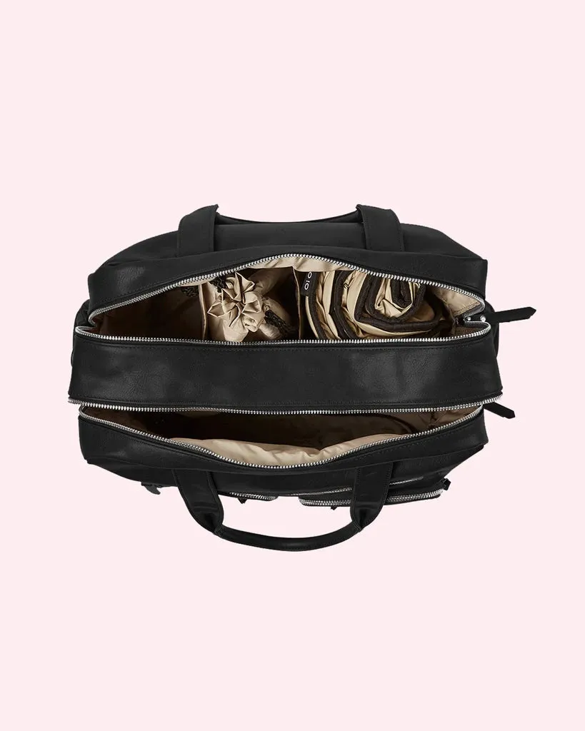 Vegan Leather Nappy Carry All - Black