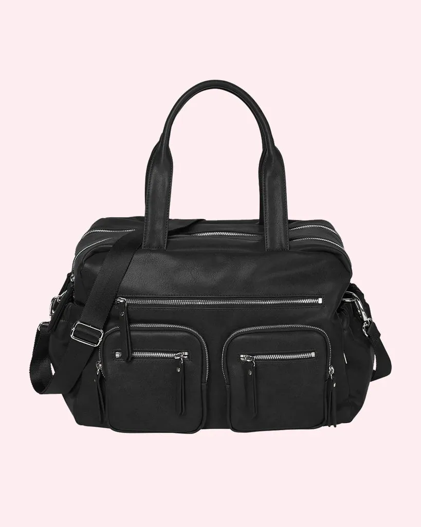 Vegan Leather Nappy Carry All - Black