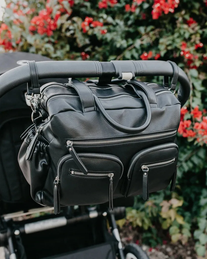 Vegan Leather Nappy Carry All - Black