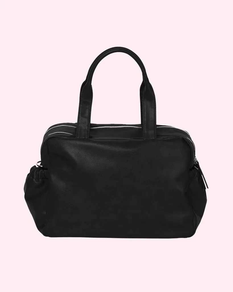 Vegan Leather Nappy Carry All - Black