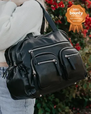 Vegan Leather Nappy Carry All - Black