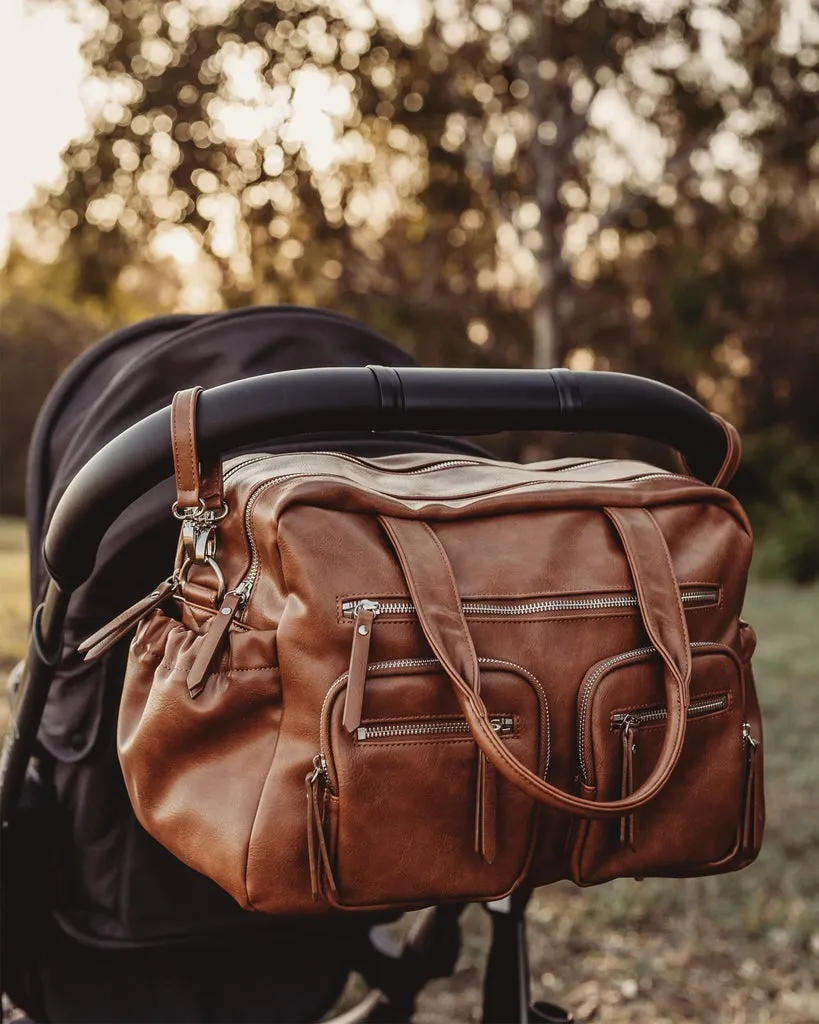 Vegan Leather Nappy Carry All - Tan