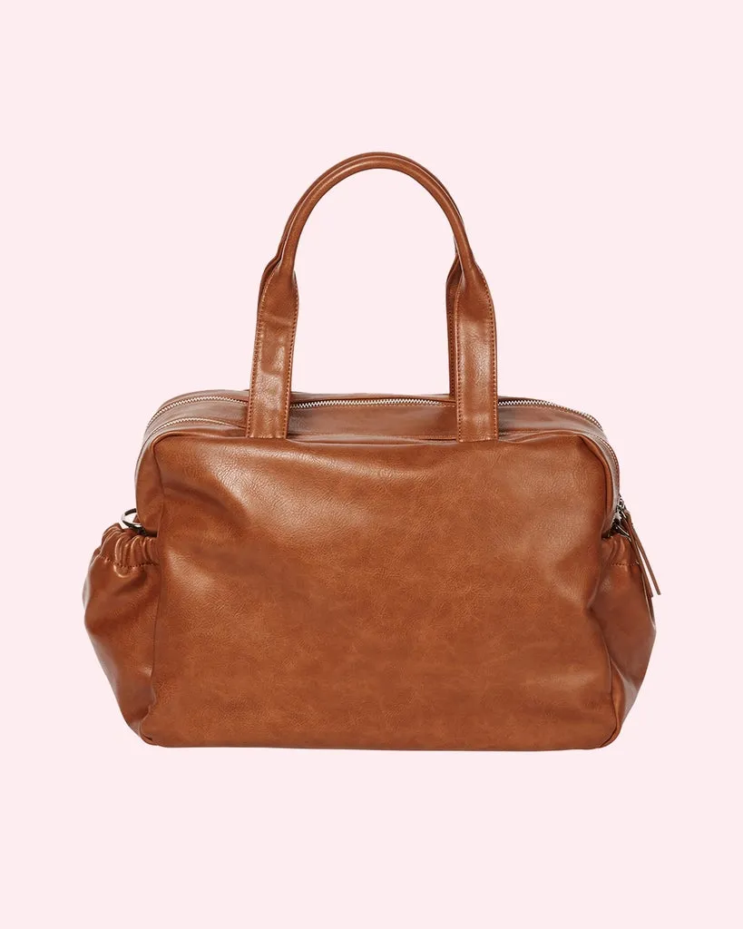 Vegan Leather Nappy Carry All - Tan