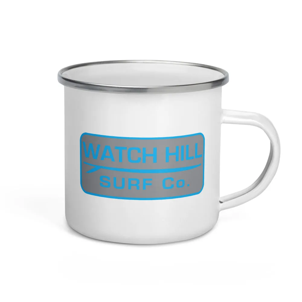 Watch Hill 'Surf Co.' Enamel Mug (Cyan/Grey)