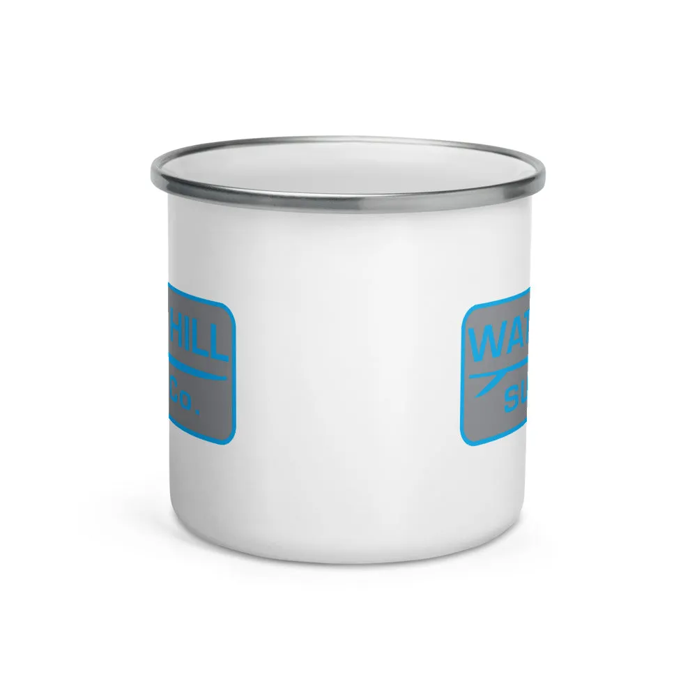 Watch Hill 'Surf Co.' Enamel Mug (Cyan/Grey)