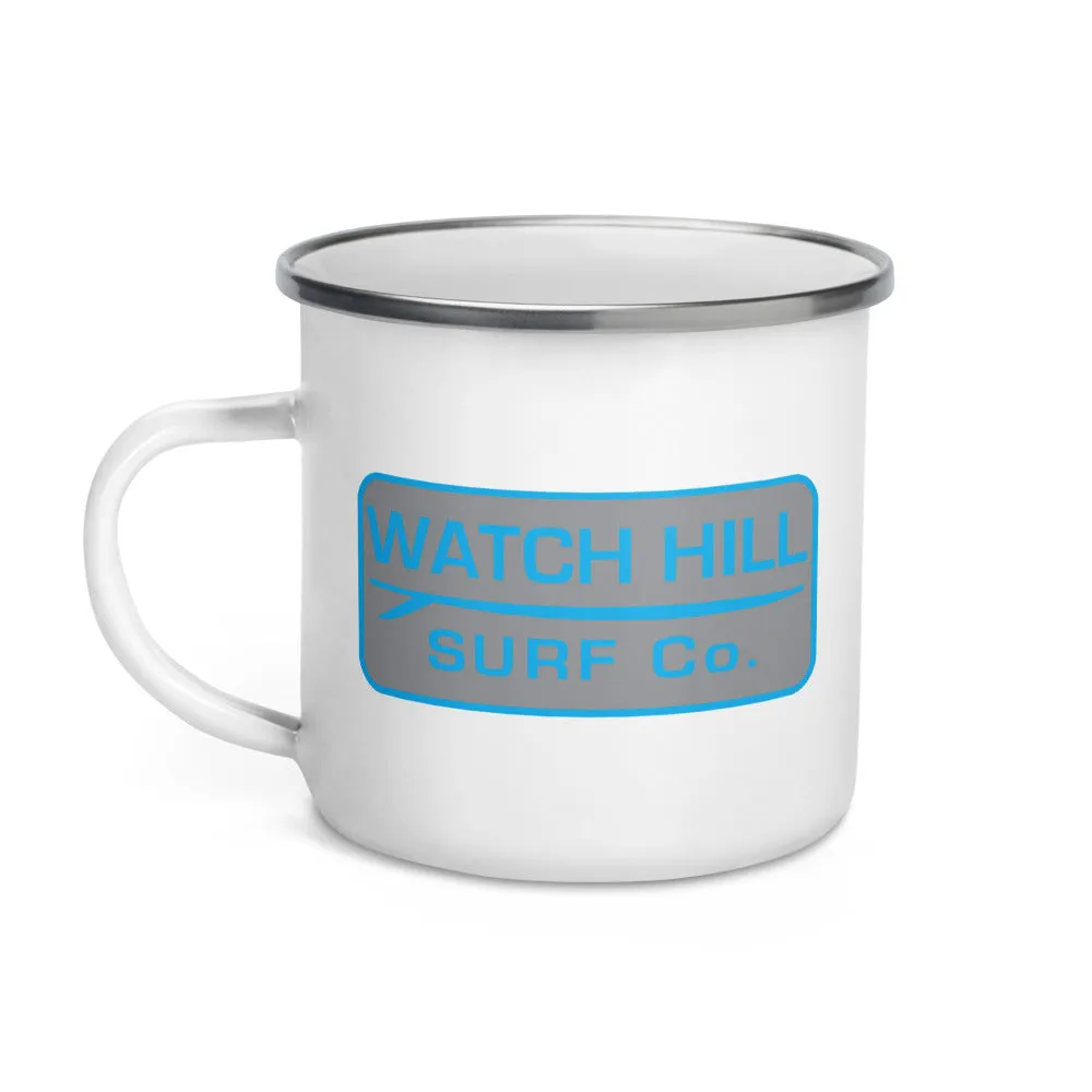 Watch Hill 'Surf Co.' Enamel Mug (Cyan/Grey)