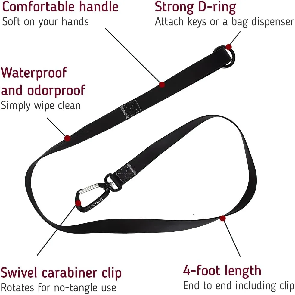 Waterproof Dog Leash with Carabiner and O-Ring